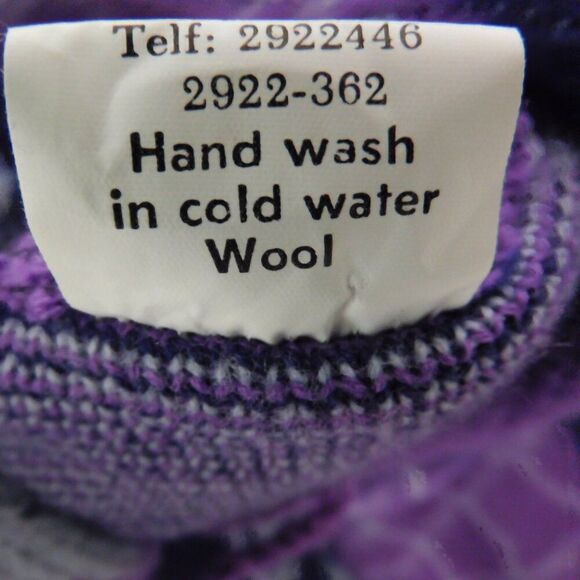 Artesanias Tuntaquimba Mens Wool Hooded Jacket Sze XL  Purple Aztec Southwest - Picture 5 of 7